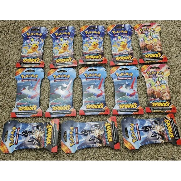 Pokémon Scarlet & Violet Surging Sparks Booster Pack | NO‎ CARDS | PACK ONLY x13 - Picture 1 of 3